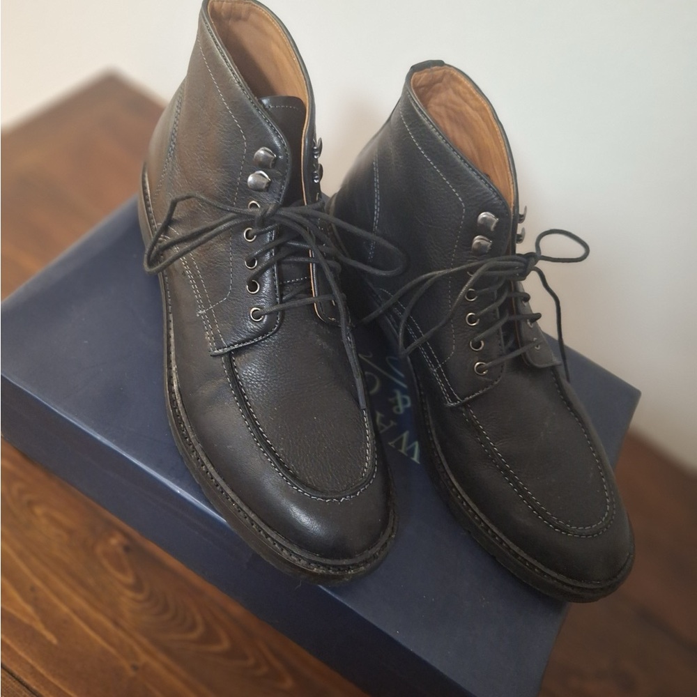 Warfield & Grand Black Leather Boots